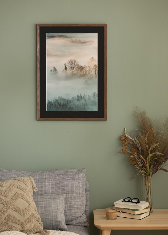 Рамка Fiorito Тъмен дъб 30x40 cm - Паспарту Черно 21x30 cm