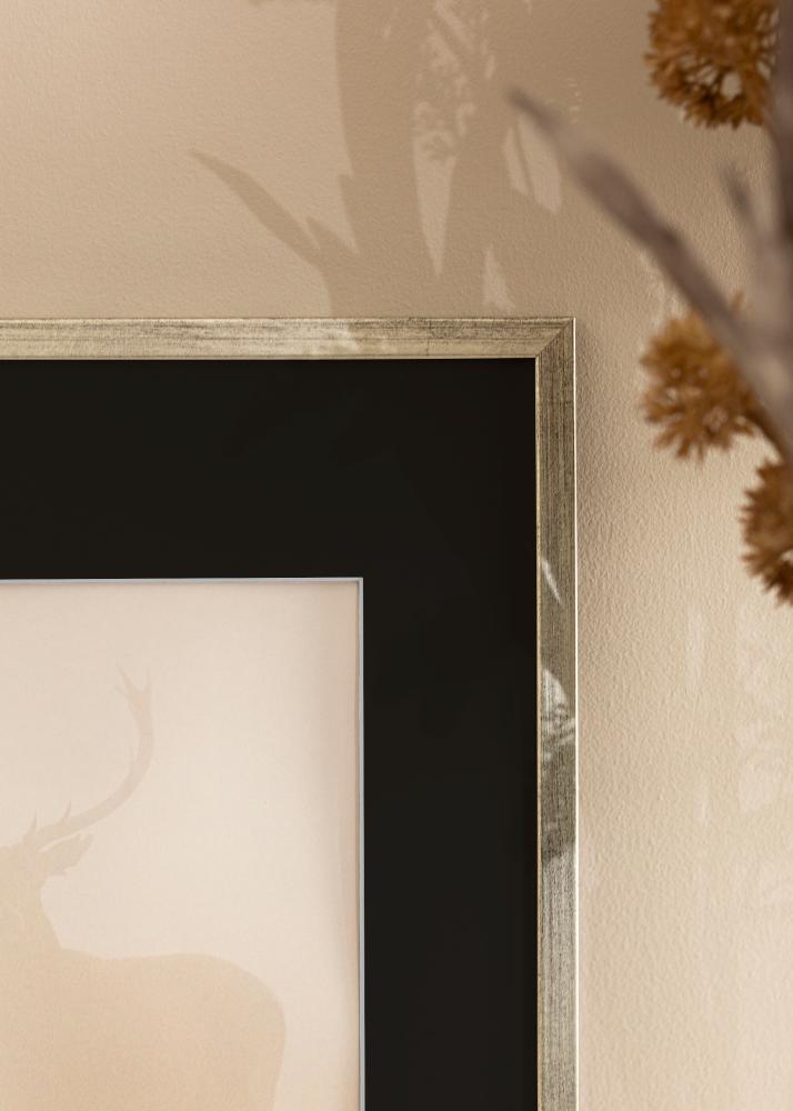 Рамка Galant Сребро 40x50 cm - Паспарту Черно 12x16 inches