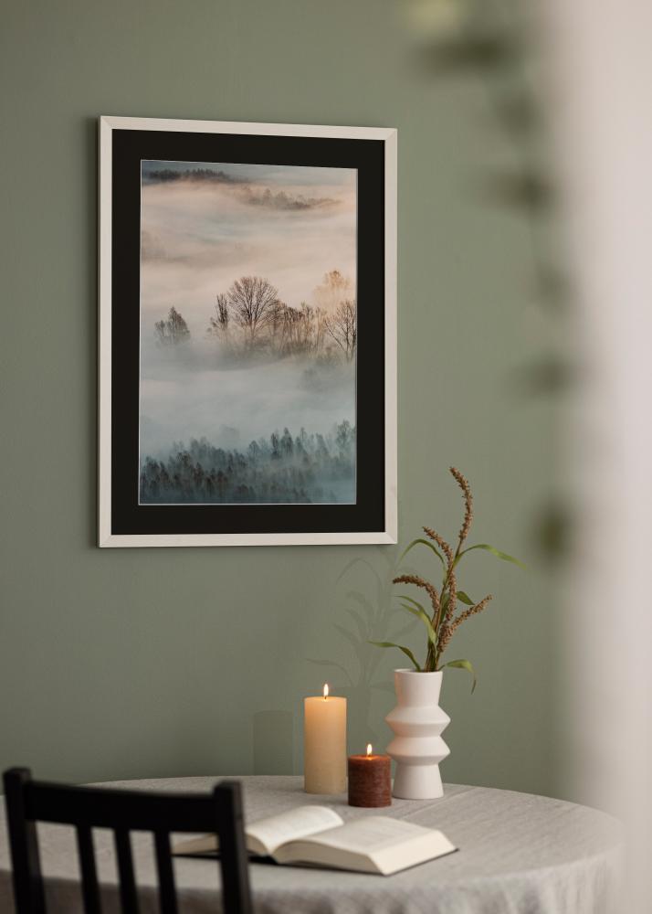 Рамка Fiorito бяло 40x60 cm - Паспарту Черно 25x50 cm