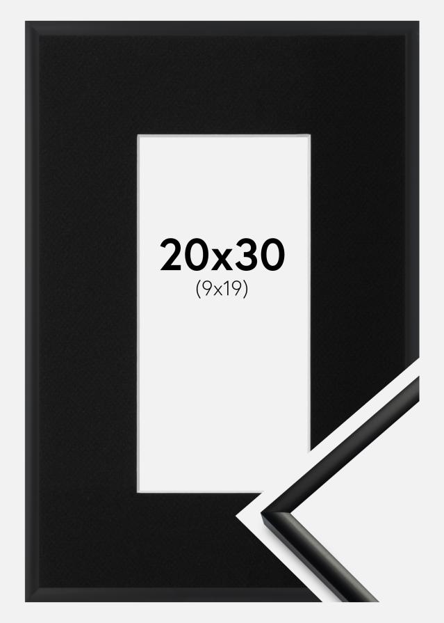 Рамка New Lifestyle Матово черно 20x30 cm - Паспарту Черно 10x20 cm