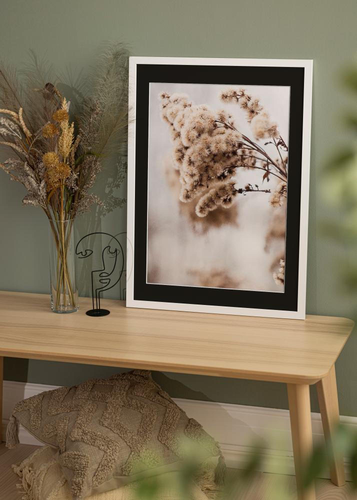 Рамка White Wood 50x100 cm - Паспарту Черно 30x80 cm