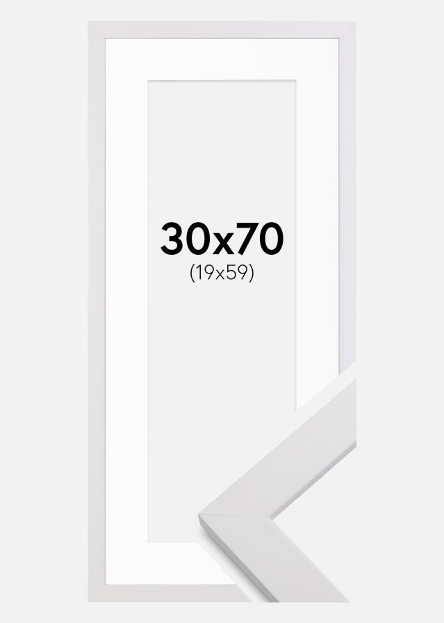 Рамка White Wood 30x70 cm - Паспарту бяло 20x60 cm