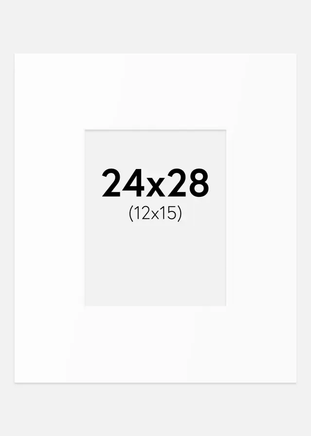 Паспарту Бял Стандарт (Бяло Ядро) 24x28 cm (12x15)