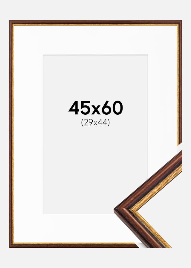 Рамка Horndal Кафяво 45x60 cm - Паспарту бяло 30x45 cm
