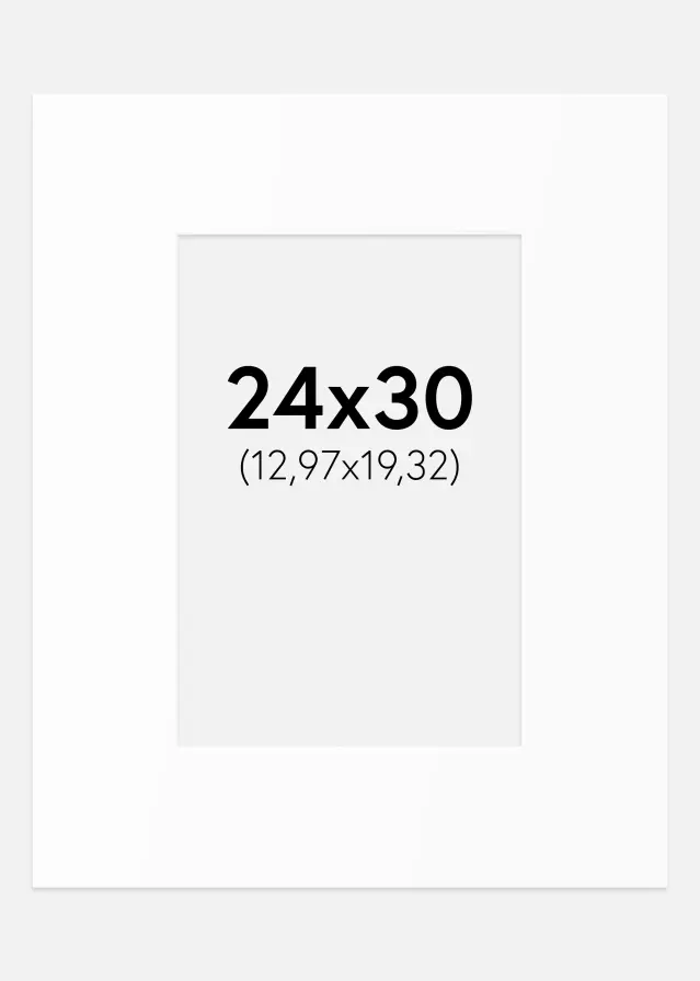 Паспарту Бял Стандарт (Бяло Ядро) 24x30 cm (12,97x19,32)