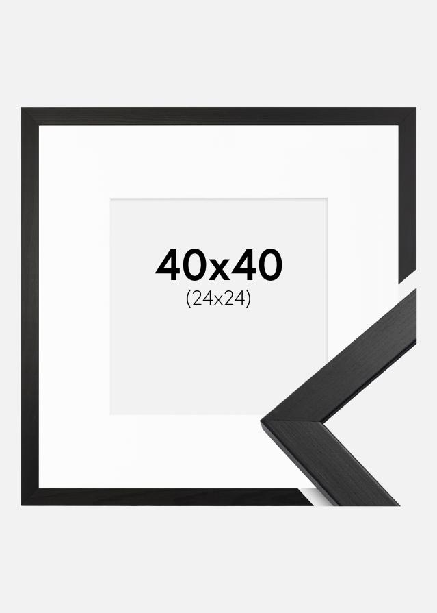 Рамка Стилен Черно 40x40 cm - Паспарту бяло 25x25 cm