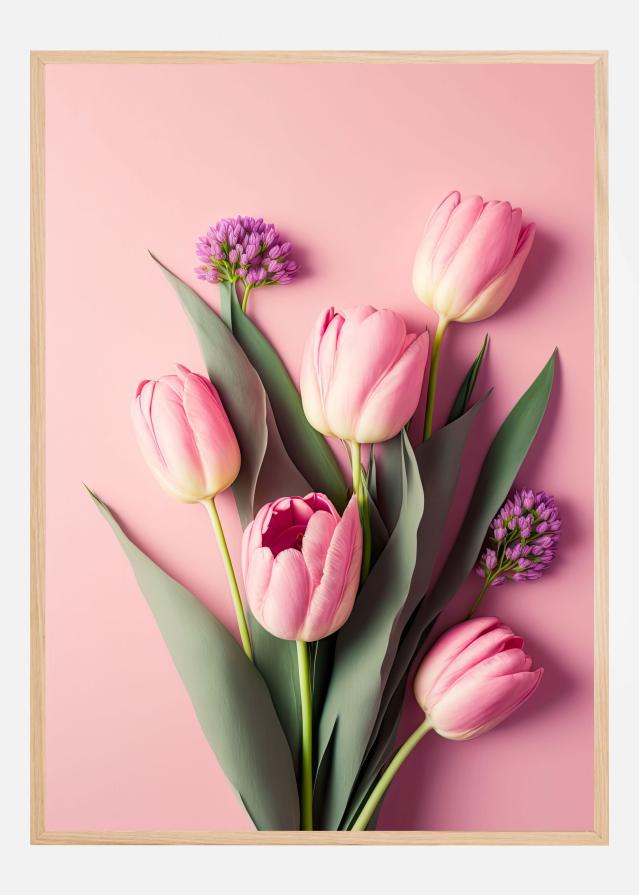Pink Tulips Постер
