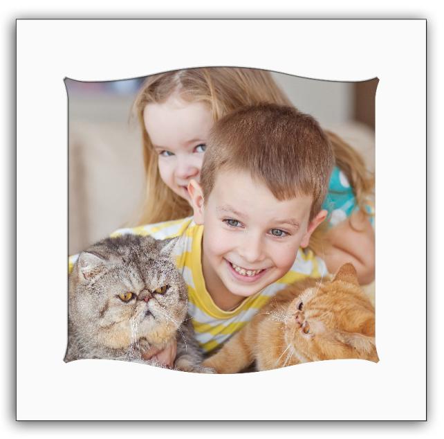 Паспарту бяло Вълнообразна 40x40 cm (29x29)