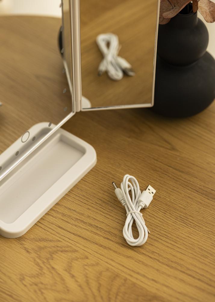 KAILA Козметично огледало Tri-Fold Magnifying бяло 20x30 cm