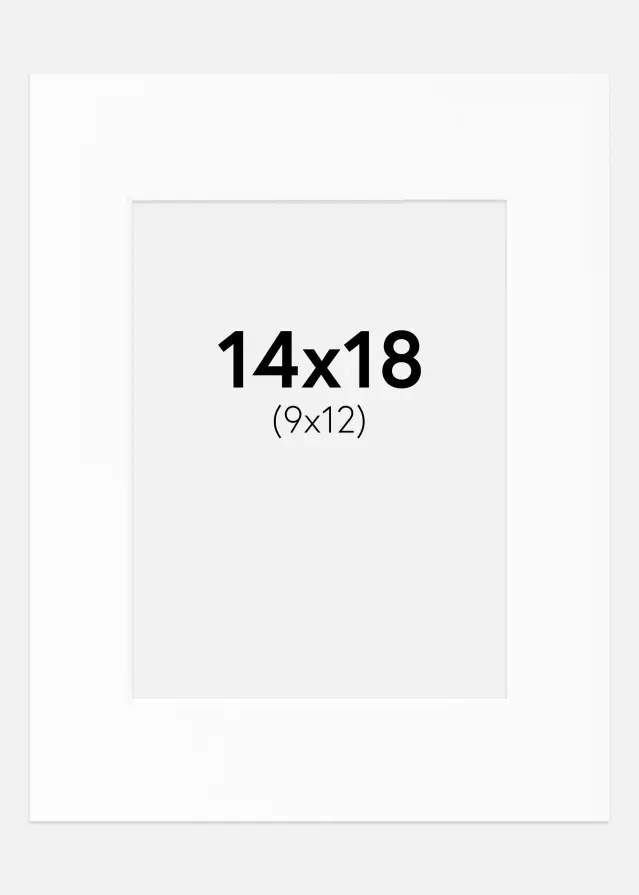 Паспарту бяло Стандартен Бяло ядро 14x18 cm (9x12)