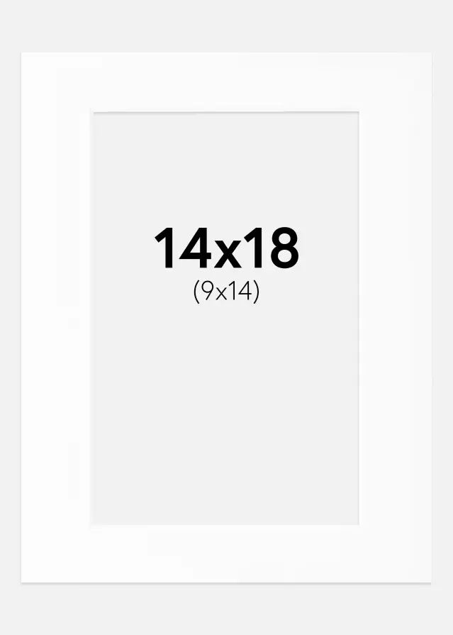 Паспарту бяло Стандартен Бяло ядро 14x18 cm (9x14)