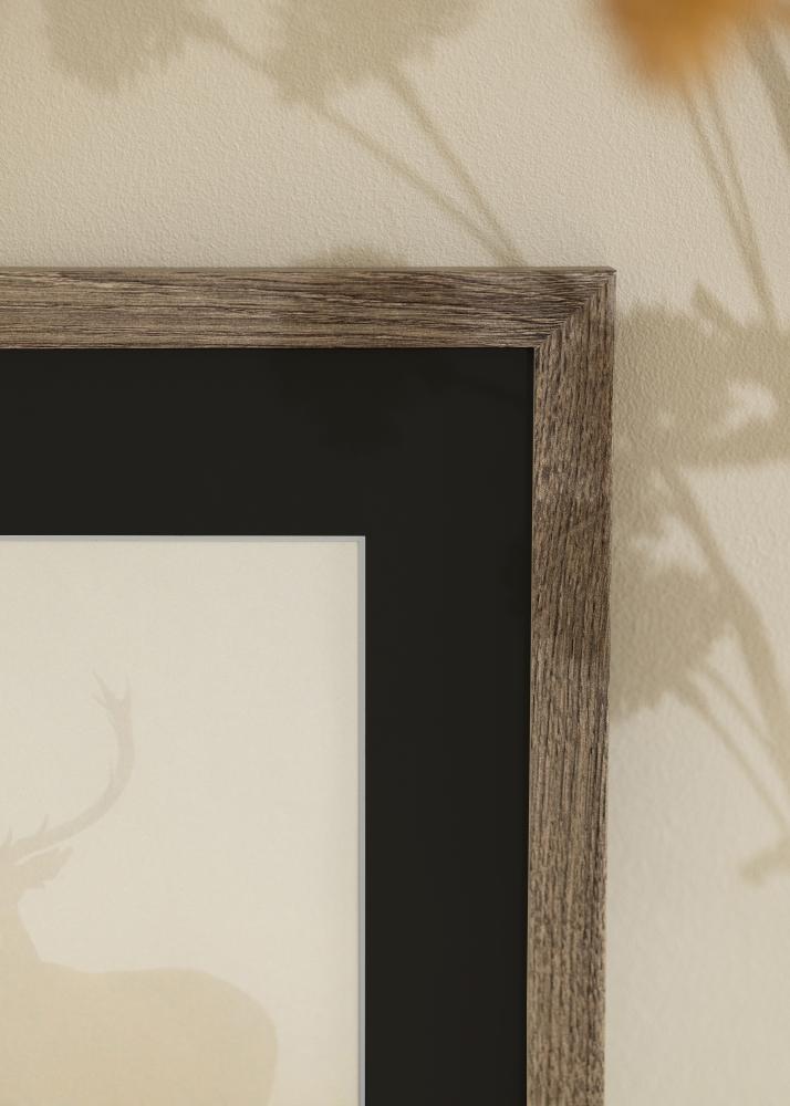 Рамка Fiorito орех 30x40 cm - Паспарту Черно 21x30 cm