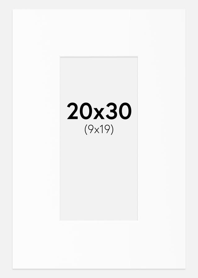 Паспарту бяло Стандартен Бяло ядро 20x30 cm (9x19)