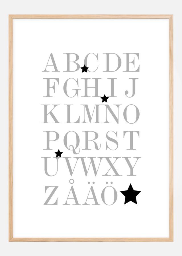 ABC - Сиво/Черно Постер