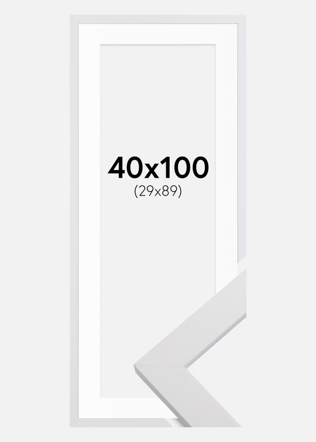 Рамка White Wood 40x100 cm - Паспарту бяло 30x90 cm