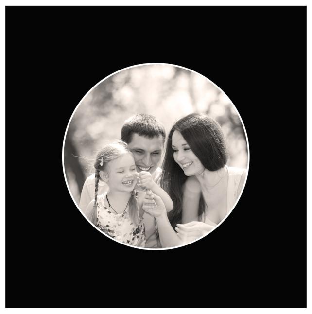 Паспарту Кръгъл Черно 30x30 cm (23,5x23,5 cm)