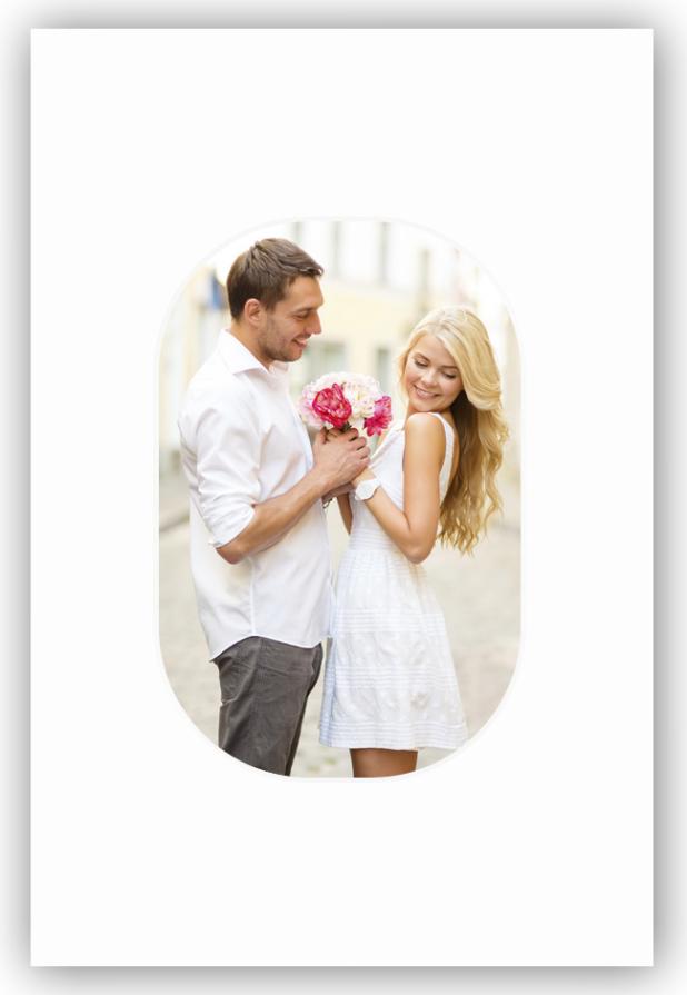 Паспарту бяло Заоблени ъгли 10x15 cm (6x9 cm)