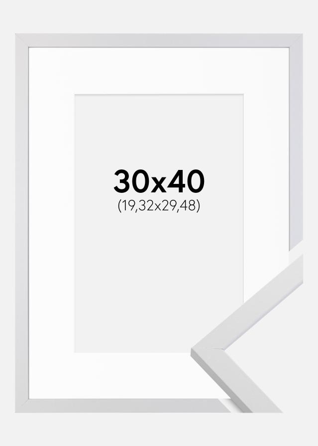Рамка Trendy бяло 30x40 cm - Паспарту бяло 8x12 inches