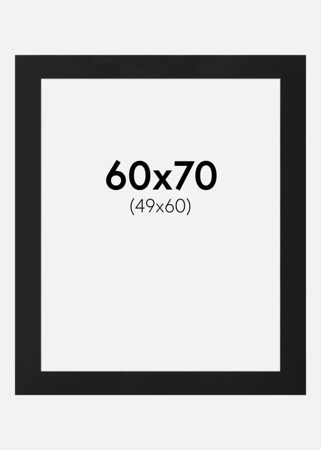 Паспарту Черен Стандарт (Бяло Ядро) 60x70 cm (49x60)