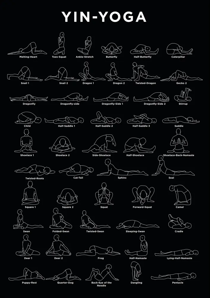 Yoga - B&W Постер