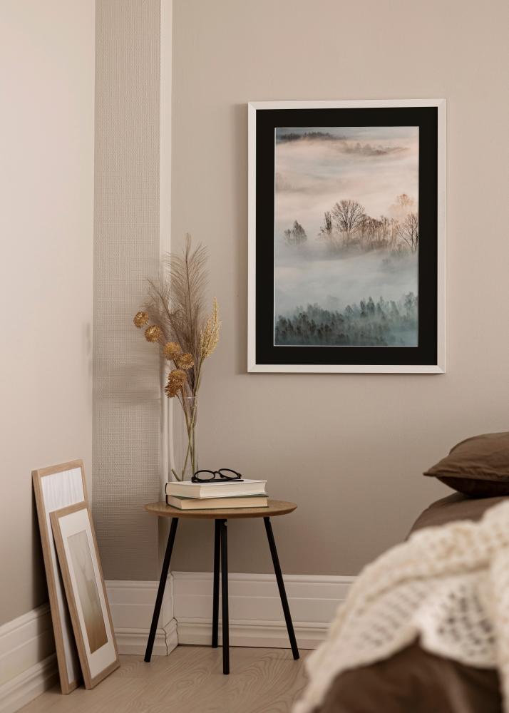 Рамка Fiorito бяло 40x60 cm - Паспарту Черно 25x50 cm