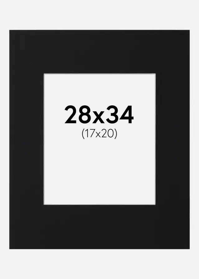 Паспарту Черен Стандарт (Бяло Ядро) 28x34 cm (17x20)