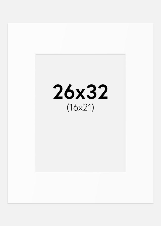 Паспарту Бял Стандарт (Бяло Ядро) 26x32 cm (16x21)