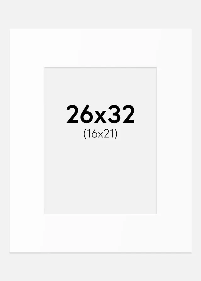 Паспарту Бял Стандарт (Бяло Ядро) 26x32 cm (16x21)