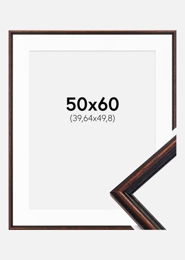 Рамка Horndal орех 50x60 cm - Паспарту бяло 16x20 inches