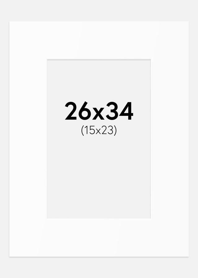 Паспарту Бял Стандарт (Бяло Ядро) 26x34 cm (15x23)