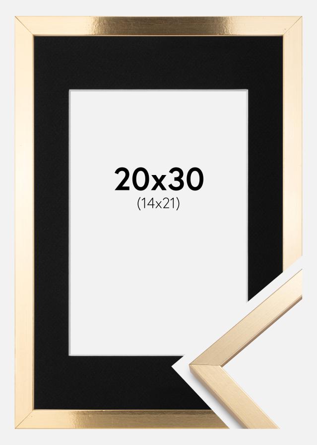 Рамка Trendy Златно 20x30 cm - Паспарту Черно 15x22 cm