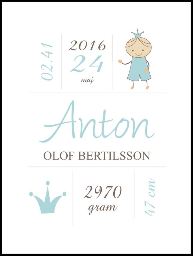 Prince Birth Постер Turquoise