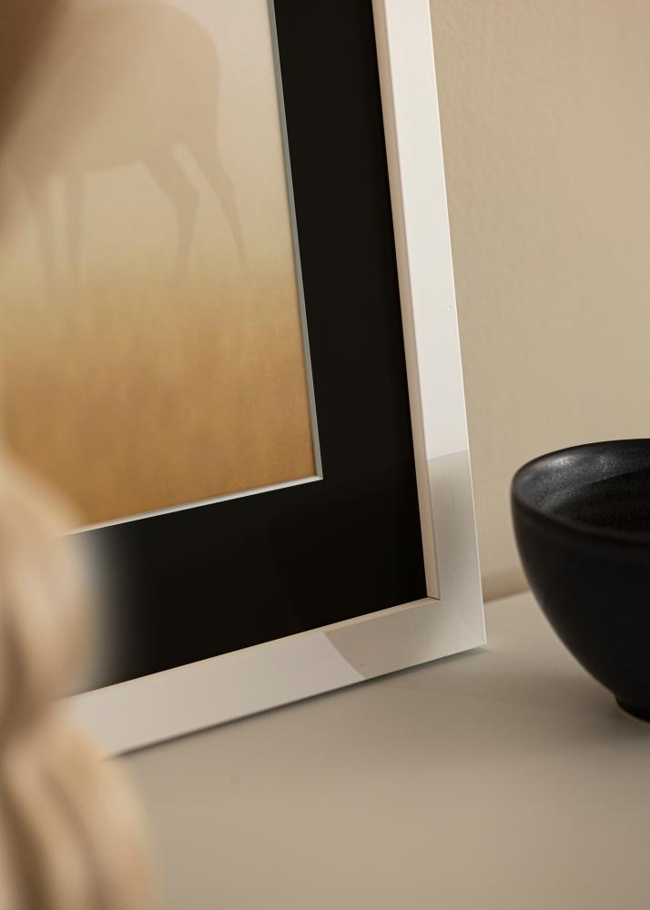 Рамка White Wood 50x100 cm - Паспарту Черно 30x80 cm