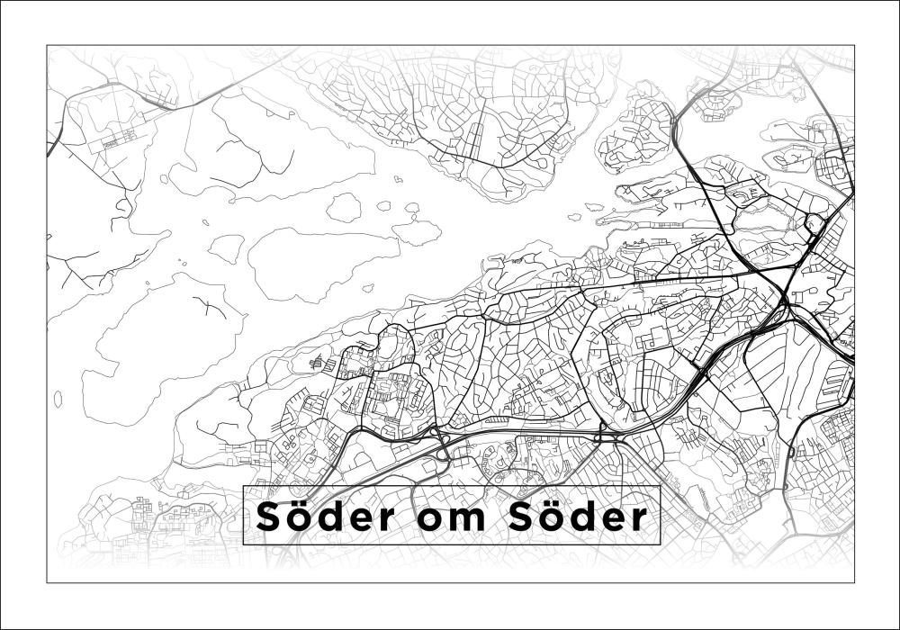 Söder om Söder - Vit Poster
