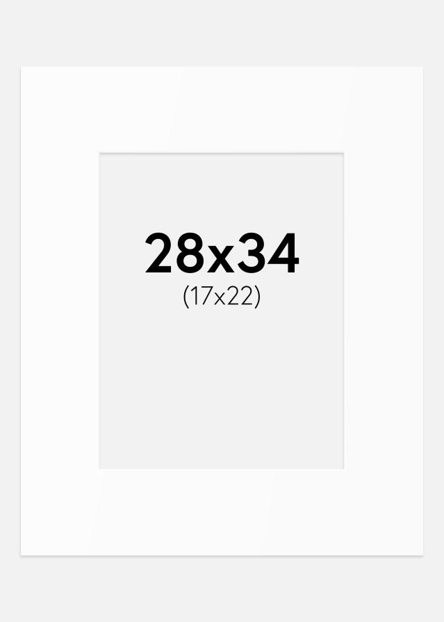 Паспарту Бял Стандарт (Бяло Ядро) 28x34 cm (17x22)