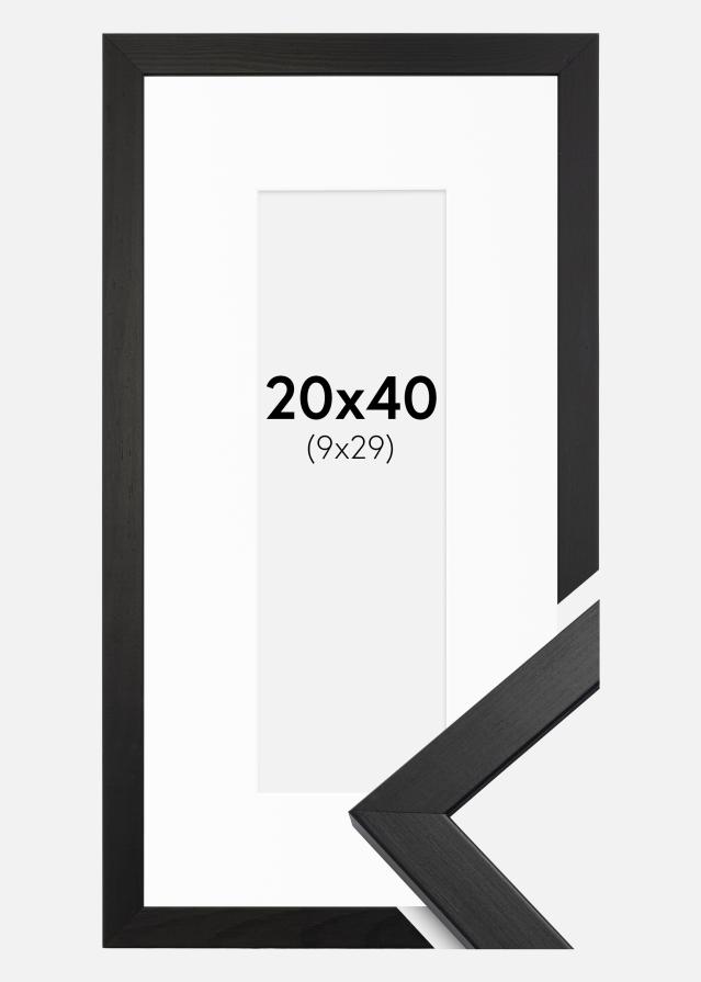 Рамка Стилен Черно 20x40 cm - Паспарту бяло 10x30 cm