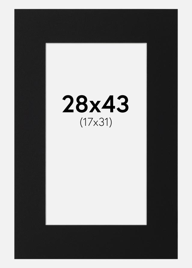 Паспарту Черен Стандарт (Бяло Ядро) 28x43 cm (17x31)