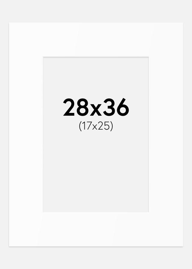 Паспарту Бял Стандарт (Бяло Ядро) 28x36 cm (17x25)