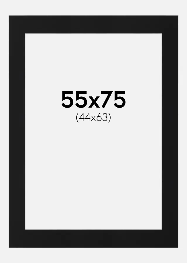 Паспарту Черен Стандарт (Бяло Ядро) 55x75 cm (44x63)