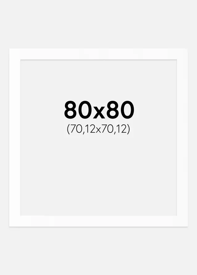 Паспарту Бял Стандарт (Бяло Ядро) 80x80 cm (70,12x70,12)