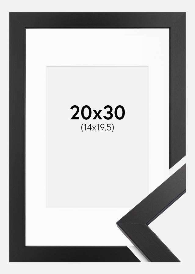 Рамка Black Wood 20x30 cm - Паспарту бяло 15x21 cm (A5)