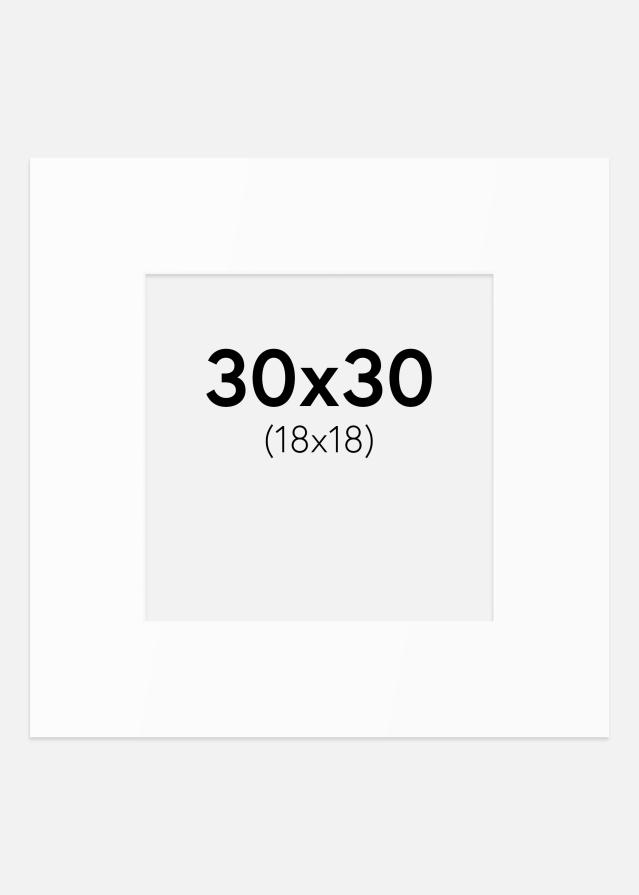 Паспарту Бял Стандарт (Бяло Ядро) 30x30 cm (18x18)