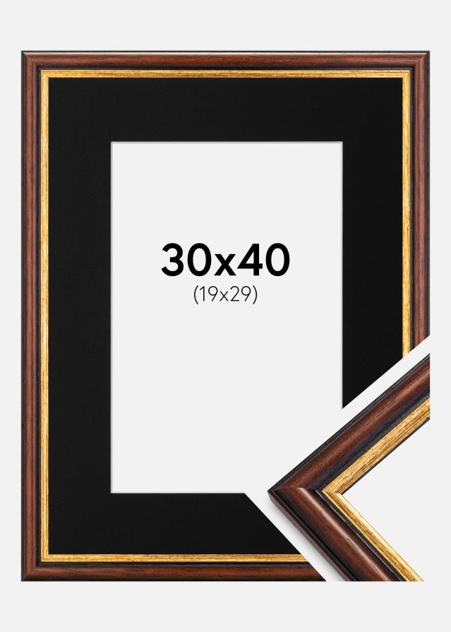 Рамка Siljan Кафяво 30x40 cm - Паспарту Черно 20x30 cm