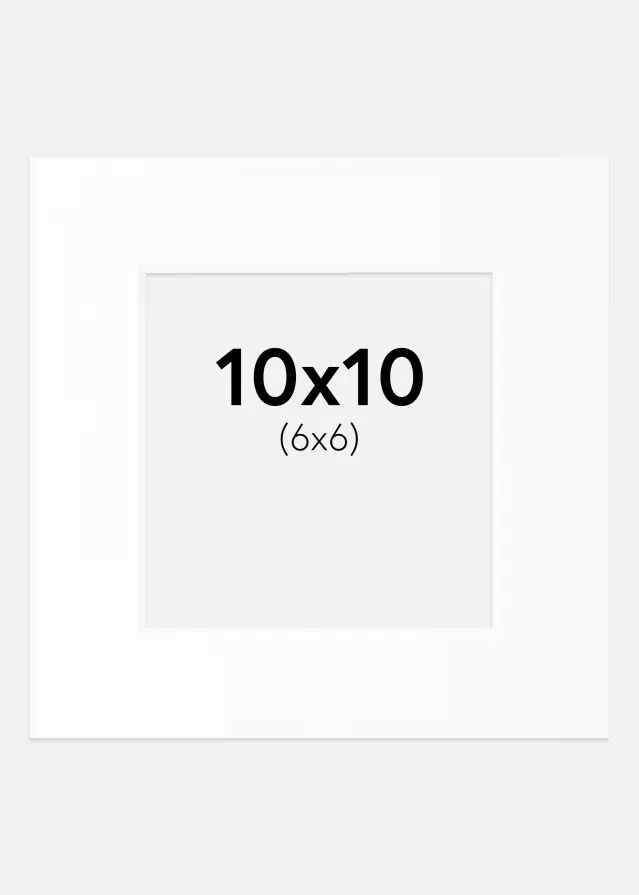 Паспарту бяло Стандартен Бяло ядро 10x10 cm (6x6)