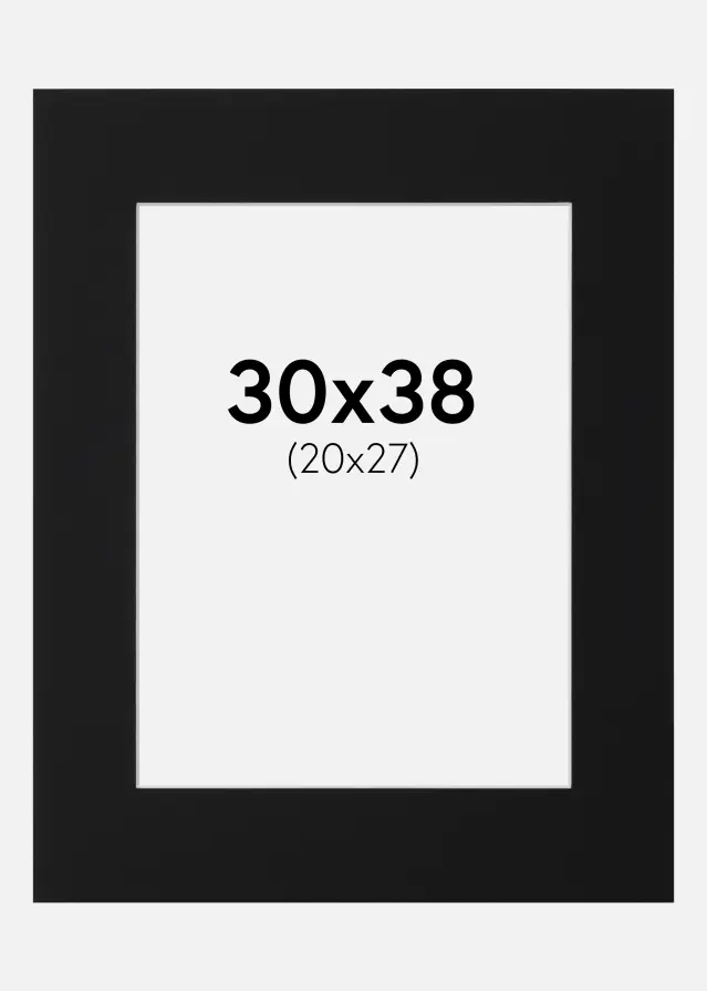 Паспарту Черен Стандарт (Бяло Ядро) 30x38 cm (20x27)