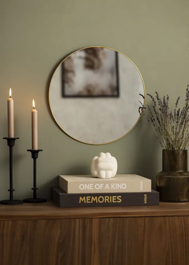 KAILA Round Mirror - Thin Brass 40 cm Ø