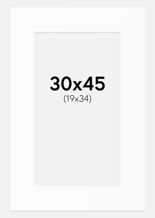 Паспарту Бял Стандарт (Бяло Ядро) 30x45 cm (19x34)