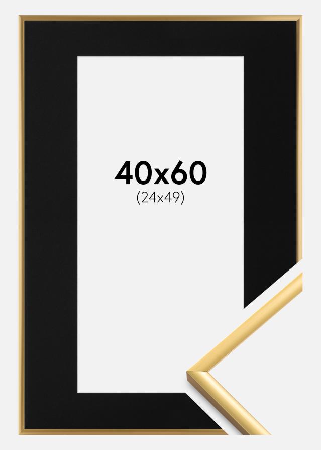 Рамка New Lifestyle Shiny Gold 40x60 cm - Паспарту Черно 25x50 cm