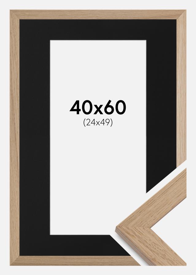 Рамка Trendline Дъб 40x60 cm - Паспарту Черно 25x50 cm
