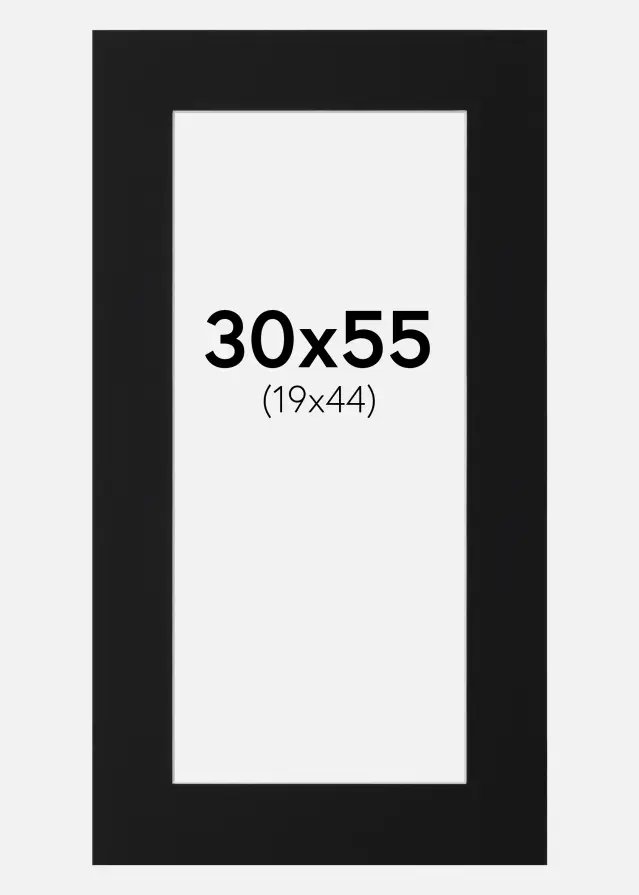 Паспарту Черен Стандарт (Бяло Ядро) 30x55 cm (19x44)